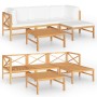 Garden furniture set 5 pieces teak wood and cream cushions by vidaXL, Garden sets - Ref: Foro24-3087198, Price: 489,87 €, Dis...