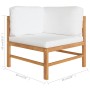 Garden furniture set 5 pieces teak wood and cream cushions by vidaXL, Garden sets - Ref: Foro24-3087198, Price: 489,87 €, Dis...