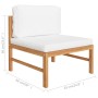 Garden furniture set 5 pieces teak wood and cream cushions by vidaXL, Garden sets - Ref: Foro24-3087198, Price: 489,87 €, Dis...