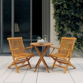 3-piece garden dining set solid teak wood by vidaXL, Garden sets - Ref: Foro24-3087191, Price: 235,99 €, Discount: %