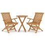 3-piece garden dining set solid teak wood by vidaXL, Garden sets - Ref: Foro24-3087191, Price: 253,72 €, Discount: %