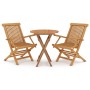 3-piece garden dining set solid teak wood by vidaXL, Garden sets - Ref: Foro24-3087187, Price: 231,74 €, Discount: %