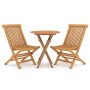 3-teiliges Garten-Essset aus massivem Teakholz von vidaXL, Gartensets - Ref: Foro24-3087186, Preis: 213,49 €, Rabatt: %