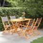 Garden dining set 5 pieces solid wood eucalyptus gray by vidaXL, Garden sets - Ref: Foro24-3086956, Price: 273,67 €, Discount: %