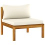 Set de muebles de jardín 4 pzas con cojín crema acacia maciza de vidaXL, Conjuntos de jardín - Ref: Foro24-3086925, Precio: 4...