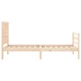 Bed frame with solid wood headboard 90x200 cm by vidaXL, Beds and slatted bases - Ref: Foro24-3194296, Price: 104,10 €, Disco...