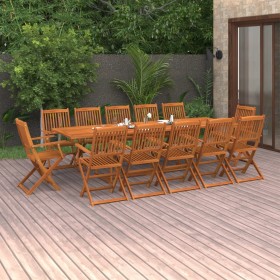 Set de comedor para jardín 13 piezas madera maciza de acacia de vidaXL, Conjuntos de jardín - Ref: Foro24-3086991, Precio: 96...