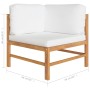 Garden furniture set 7 pieces teak wood and cream cushions by vidaXL, Garden sets - Ref: Foro24-3087236, Price: 645,99 €, Dis...