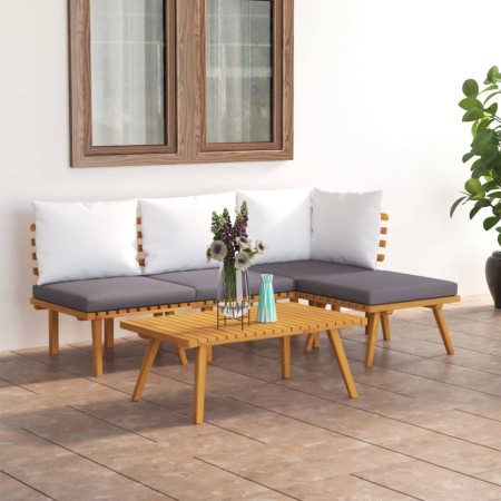 Garden furniture 5 pieces with cushions solid acacia wood by vidaXL, Garden sets - Ref: Foro24-3087002, Price: 337,99 €, Disc...