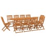 Set de comedor de jardín 11 piezas madera maciza de acacia de vidaXL, Conjuntos de jardín - Ref: Foro24-3086977, Precio: 715,...