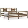 Estructura cama y cabecero madera maciza marrón miel 200x200 cm de vidaXL, Camas y somieres - Ref: Foro24-3194464, Precio: 17...