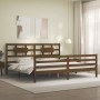 Honey brown solid wood bed frame and headboard 200x200 cm by vidaXL, Beds and slatted bases - Ref: Foro24-3194464, Price: 177...