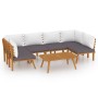 Garden furniture 7 pieces with cushions solid acacia wood by vidaXL, Garden sets - Ref: Foro24-3087024, Price: 523,95 €, Disc...