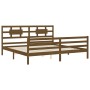 Estructura cama y cabecero madera maciza marrón miel 200x200 cm de vidaXL, Camas y somieres - Ref: Foro24-3194464, Precio: 17...