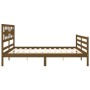 Honey brown solid wood bed frame and headboard 200x200 cm by vidaXL, Beds and slatted bases - Ref: Foro24-3194464, Price: 177...