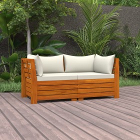 2-seater garden sofa with solid acacia wood cushions by vidaXL, Garden sets - Ref: Foro24-3087287, Price: 356,62 €, Discount: %