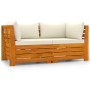 2-seater garden sofa with solid acacia wood cushions by vidaXL, Garden sets - Ref: Foro24-3087287, Price: 357,11 €, Discount: %