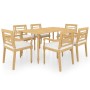 Garden dining set 7 pieces solid teak and cushions by vidaXL, Garden sets - Ref: Foro24-3087042, Price: 931,99 €, Discount: %