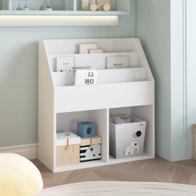 White chipboard children's magazine rack 71x30x78.5 cm by vidaXL, Magazine racks - Ref: Foro24-339522, Price: 88,99 €, Discou...