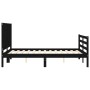 Estructura de cama con cabecero madera maciza negro 140x200 cm de vidaXL, Camas y somieres - Ref: Foro24-3194510, Precio: 167...