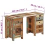 Desk with pedestal solid recycled wood 140x50x77 cm by vidaXL, Desks - Ref: Foro24-338208, Price: 499,83 €, Discount: %