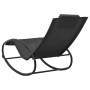 Lounger with steel pillow and black textilene by vidaXL, Loungers - Ref: Foro24-317583, Price: 72,99 €, Discount: %