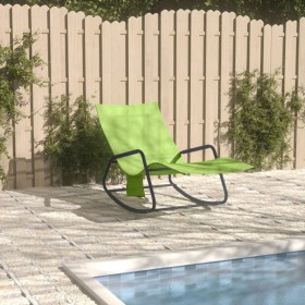 Steel and green textilene sun lounger by vidaXL, Loungers - Ref: Foro24-317594, Price: 72,90 €, Discount: %