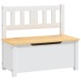 Banco de almacenaje para niños MDF blanco y beige 60x30x55 cm de vidaXL, muebles para bebés y niños pequeños - Ref: Foro24-10...