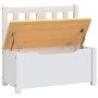 Banco de almacenaje para niños MDF blanco y beige 60x30x55 cm de vidaXL, muebles para bebés y niños pequeños - Ref: Foro24-10...