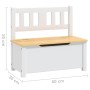 Banco de almacenaje para niños MDF blanco y beige 60x30x55 cm de vidaXL, muebles para bebés y niños pequeños - Ref: Foro24-10...