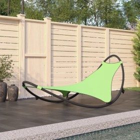 Rocking lounger with steel wheels and green textilene fabric by vidaXL, Loungers - Ref: Foro24-317606, Price: 109,24 €, Disco...