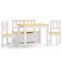 Kindertisch und Stühle 4 Stück weiß und beige MDF von vidaXL, Möbelsets für Babys und Kleinkinder - Ref: Foro24-10412, Preis:...