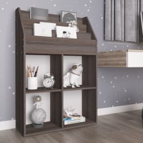 Revistero de niños madera ingeniería gris y Sonoma 71x30x114 cm de vidaXL, Revisteros - Ref: Foro24-339533, Precio: 84,28 €, ...