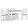 Mesa y sillas infantiles 4 piezas MDF blanco y gris de vidaXL, muebles para bebés y niños pequeños - Ref: Foro24-10411, Preci...