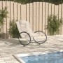 Sun lounger with cream-colored steel frame and textilene pillow. by vidaXL, Loungers - Ref: Foro24-317585, Price: 73,39 €, Di...