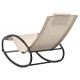 Sun lounger with cream-colored steel frame and textilene pillow. by vidaXL, Loungers - Ref: Foro24-317585, Price: 73,39 €, Di...