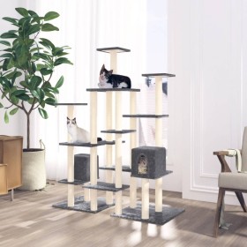 Cat scratching post with dark gray sisal posts 145 cm by vidaXL, Cat furniture - Ref: Foro24-171532, Price: 87,99 €, Discount: %