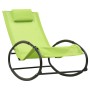 Lounger with steel pillow and green textilene by vidaXL, Loungers - Ref: Foro24-317586, Price: 72,99 €, Discount: %