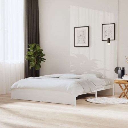 Estructura de cama madera maciza de pino blanco 180x200 cm de vidaXL, Camas y somieres - Ref: Foro24-833248, Precio: 207,72 €...