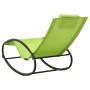 Lounger with steel pillow and green textilene by vidaXL, Loungers - Ref: Foro24-317586, Price: 72,99 €, Discount: %