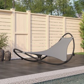 Rocking lounger with steel wheels and gray textilene fabric by vidaXL, Loungers - Ref: Foro24-317604, Price: 108,57 €, Discou...