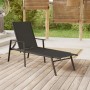 Steel and black textilene fabric sun lounger by vidaXL, Loungers - Ref: Foro24-317595, Price: 136,54 €, Discount: %