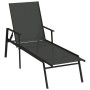 Steel and black textilene fabric sun lounger by vidaXL, Loungers - Ref: Foro24-317595, Price: 136,54 €, Discount: %