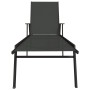 Steel and black textilene fabric sun lounger by vidaXL, Loungers - Ref: Foro24-317595, Price: 136,54 €, Discount: %