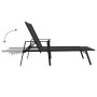 Steel and black textilene fabric sun lounger by vidaXL, Loungers - Ref: Foro24-317595, Price: 136,54 €, Discount: %