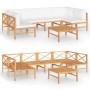 Set de muebles de jardín 7 pzas madera de teca y cojines crema de vidaXL, Conjuntos de jardín - Ref: Foro24-3087238, Precio: ...