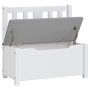 Banco de almacenaje para niños MDF blanco y gris 60x30x55 cm de vidaXL, muebles para bebés y niños pequeños - Ref: Foro24-104...