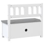 Banco de almacenaje para niños MDF blanco y gris 60x30x55 cm de vidaXL, muebles para bebés y niños pequeños - Ref: Foro24-104...