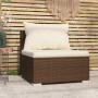 Central garden sofa with brown synthetic rattan cushions by vidaXL, Modular outdoor sofas - Ref: Foro24-317504, Price: 75,99 ...