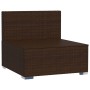 Zentrales Gartensofa mit braunen synthetischen Rattankissen von vidaXL, Modulare Sofas für den Außenbereich - Ref: Foro24-317...